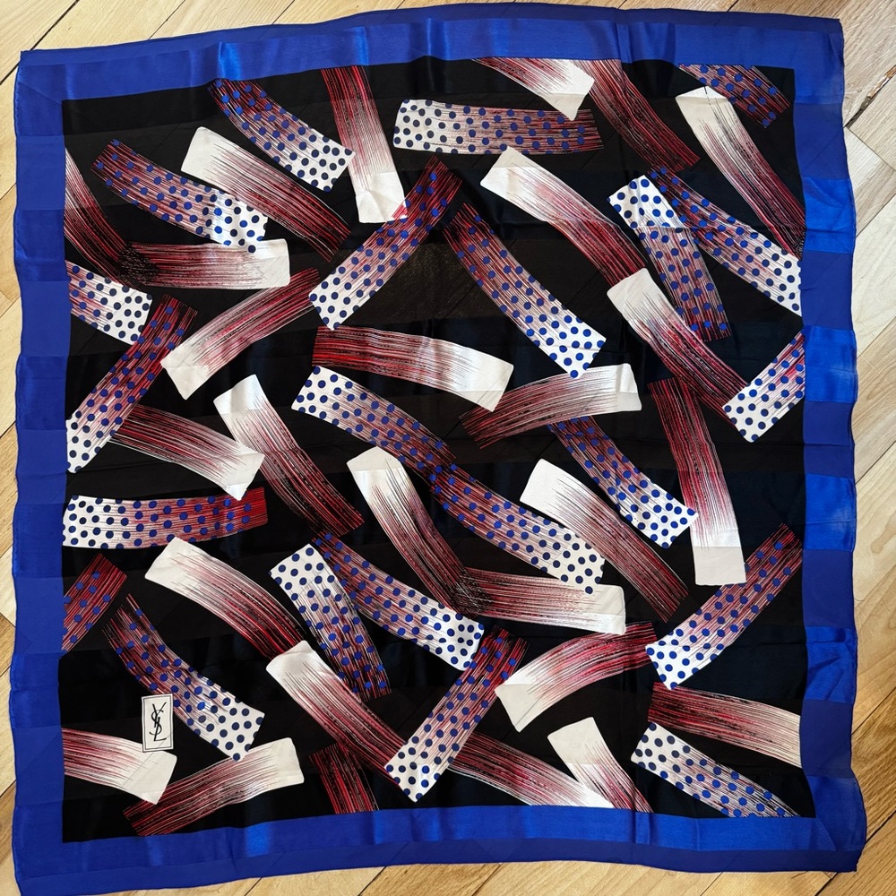 Yves Saint Laurent Patterned Silk Scarf
